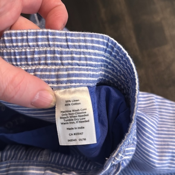 Talbots Blue Stripe Easy Drawstring Linen Blend Wide Leg Pants Size 20W - Picture 5 of 9